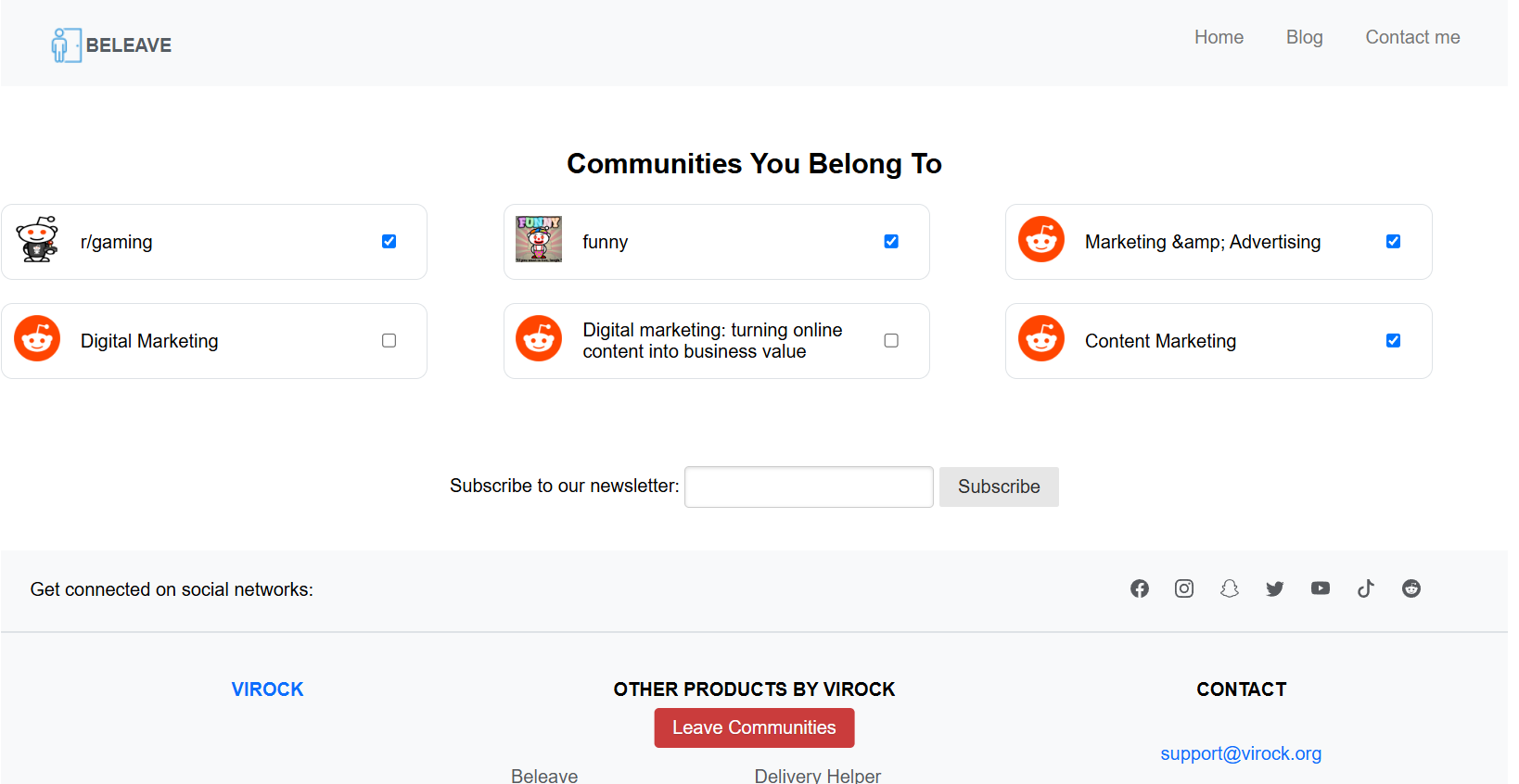 ticked checkboxes of subreddits subscribed to