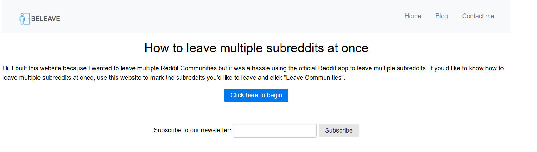 beleave first screen